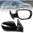 Lqito Right Passenger Side Mirror Compatible with 2013 2014 2015 2016 2017 2018 Hyundai Santa Fe Sport With Manual Folding Power Glass Heated Turn Signal Black Replace# HY1321201(6 Pins)