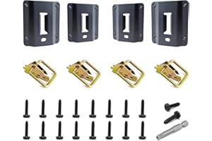 MORKOT 4 Pack Truck Bed Tie Down Anchor Boxlink E Port Bracket Plates & E-Track D Rings Compatible with Ford Raptor 2015-2024 F150 / F250 / F350 Super Duty, Fit for Other E Track Accessories