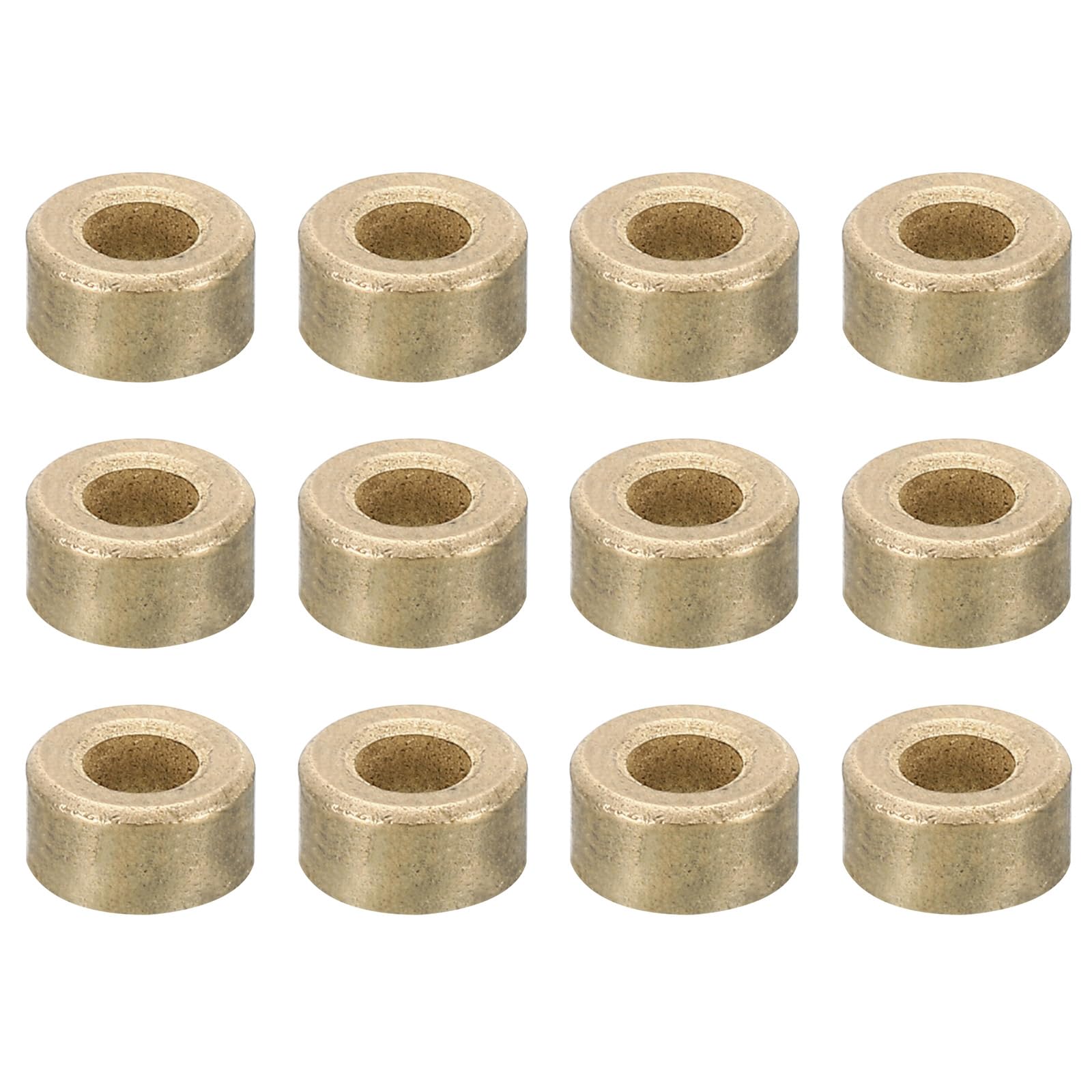 PATIKIL M4 Brass Spacers, 12 Pcs Metal Spacer Brass 4mm ID x 8mm OD x 4mm L Brass Spacers Screw Standoff for 5/32 Inch or M4 Screw