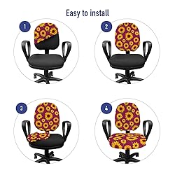 Lunarable Sunflower Office Chair Slipcover, Vibrant