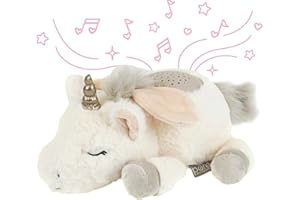 PURE ENRICHMENT PureBaby Sound Sleepers Portable Sound Machine & Star Projector - Plush Sleep Aid for Baby and Toddlers with Soothing Night Light Display, 10 Lullabies, White Noise, and Heartbeat Sounds (Unicorn)