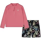 Hurley Unisex Kids Baby and Toddler Boys' Long Sleeve Rash Guard Swim Suit 2-Piece Outfit Set