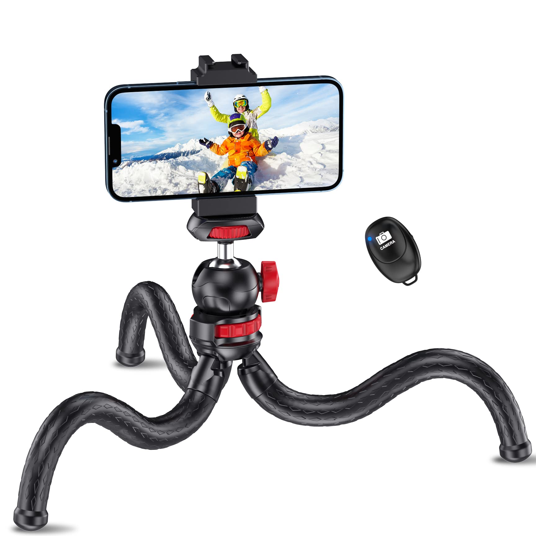 Flexible Smartphone Tripod, AnkePower Mobile Phone Tripod, Mini Camera Tripod with Bluetooth Remote Control and Universal Stand Compatible with iPhone/Samsung/Huawei/Gopro/Camera