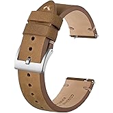 BISONSTRAP Distressed Leather Watch Strap, Watch Replacement Bands for Men, Quick Release Spring Bars, Band Width 18mm 19mm 20mm 22mm 24mm