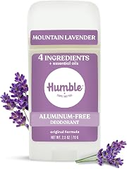 Humble Aluminum-Free Deodorant, Mountain Lavender - 1 Pack | Fresh & Natural Deodorant Stick with Essential Oils, Long-Lastin