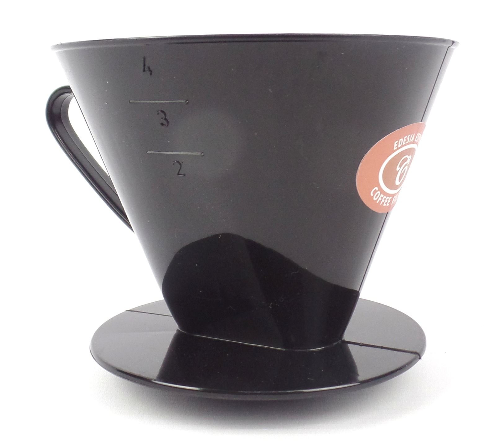Size 4 Plastic Coffee Filter Dripper Cone, Flat Bottomed by EDESIA ESPRESS
