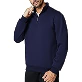 Menoio Men's Quarter Zip Up Pullover Long Sleeve Mock Neck Sweatshirt Casual Slim Fit Fleece Sweaters