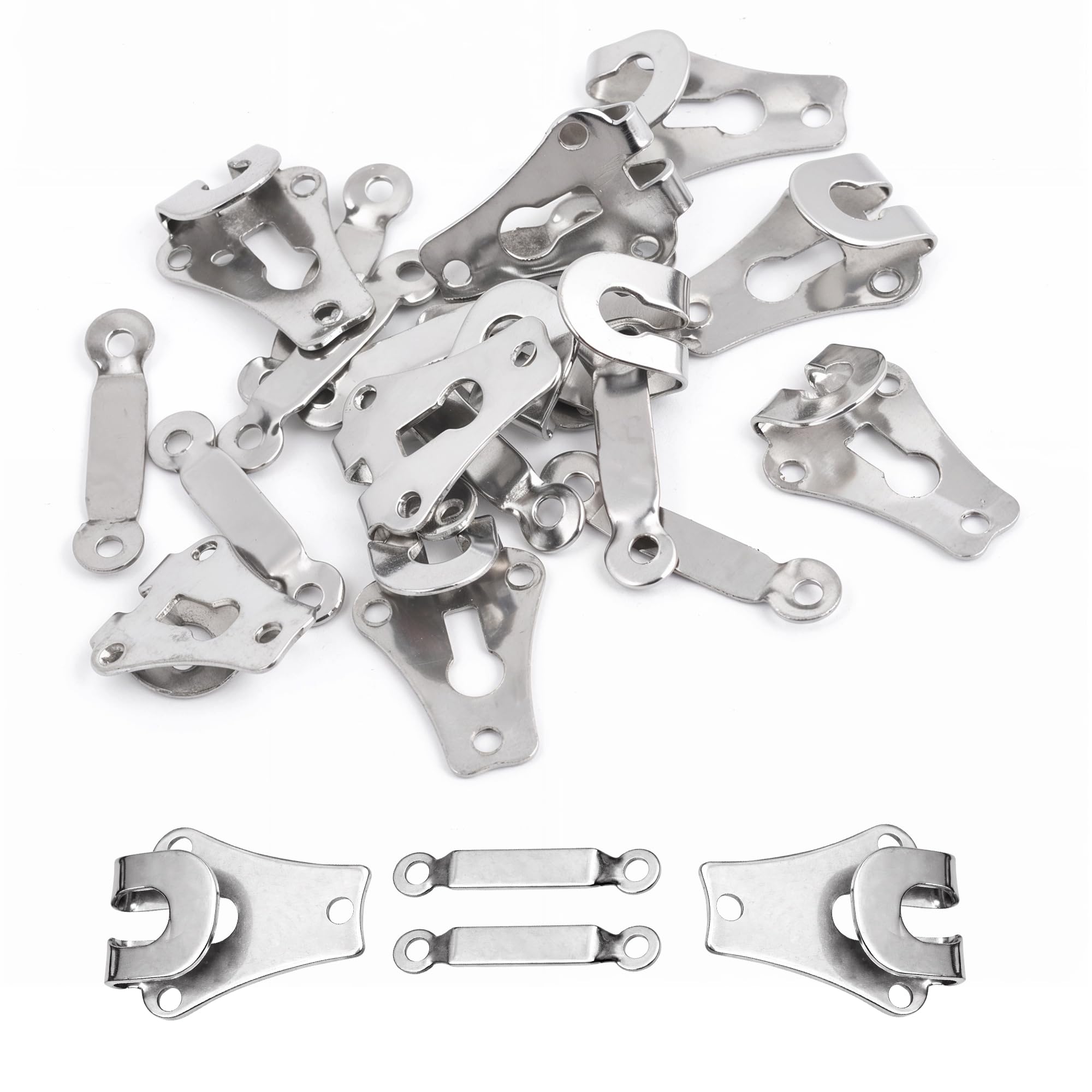 Trimming Shop 9mm Silver Trouser Hook and Bar Sew On Eye Fastener Closures for Repairing Trousers, Skirts, Fashion Clothing, Arts & Crafts Project, 10pcs