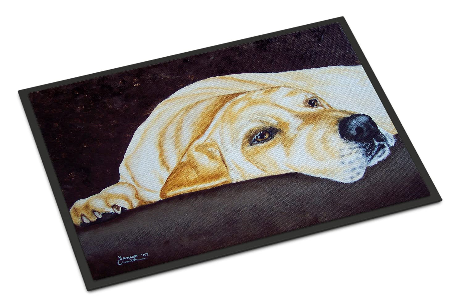 Caroline's Treasures AMB1072JMAT Naptime Yellow Labrador Indoor or Outdoor Mat, 24 inches x 36 inches, Multicolor