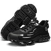 Hogent Steel Toe Shoes for Men Women Composite Toe Work Sneakers Indestructible Safety Tennis Shoes Lightweight Breathable Construction Sneakers Puncture Proof Air Cushion Ergonomic Design