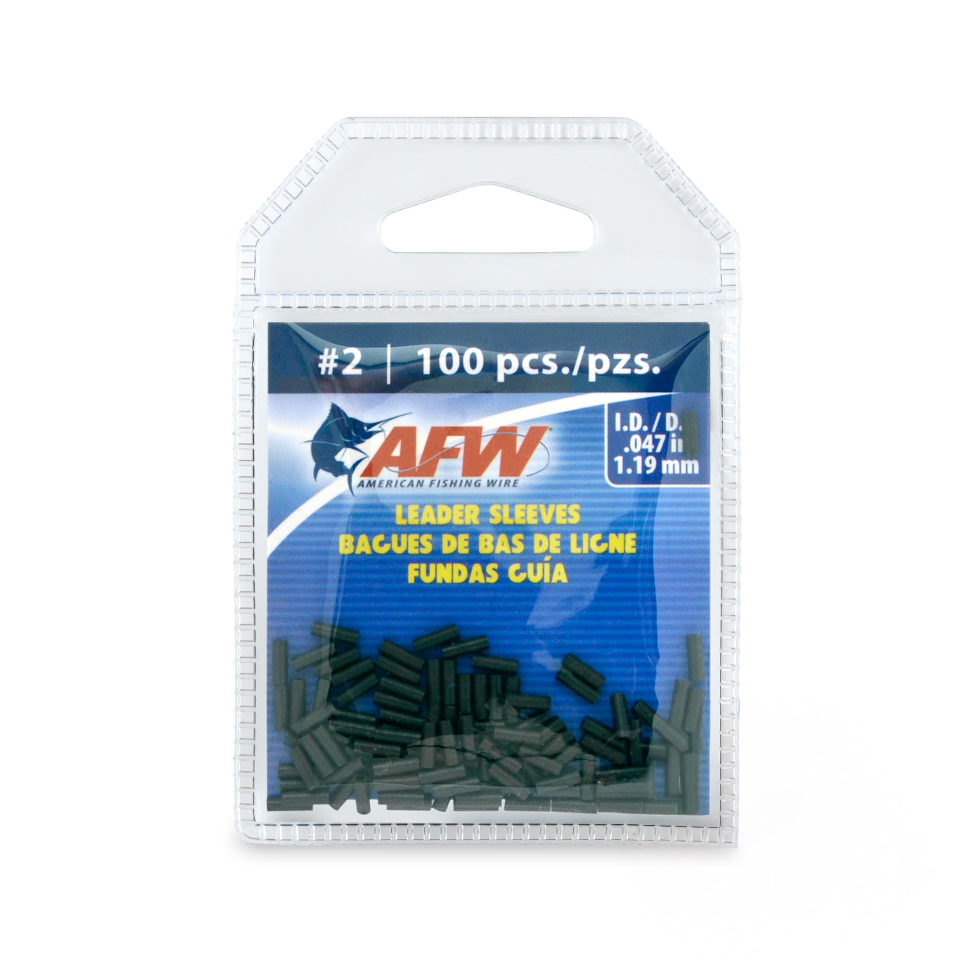 American Fishing Wire Single Barrel Crimp Sleeves, Black Color, Size 2, 0.047 -Inch Inside Diameter, 100-Pieces