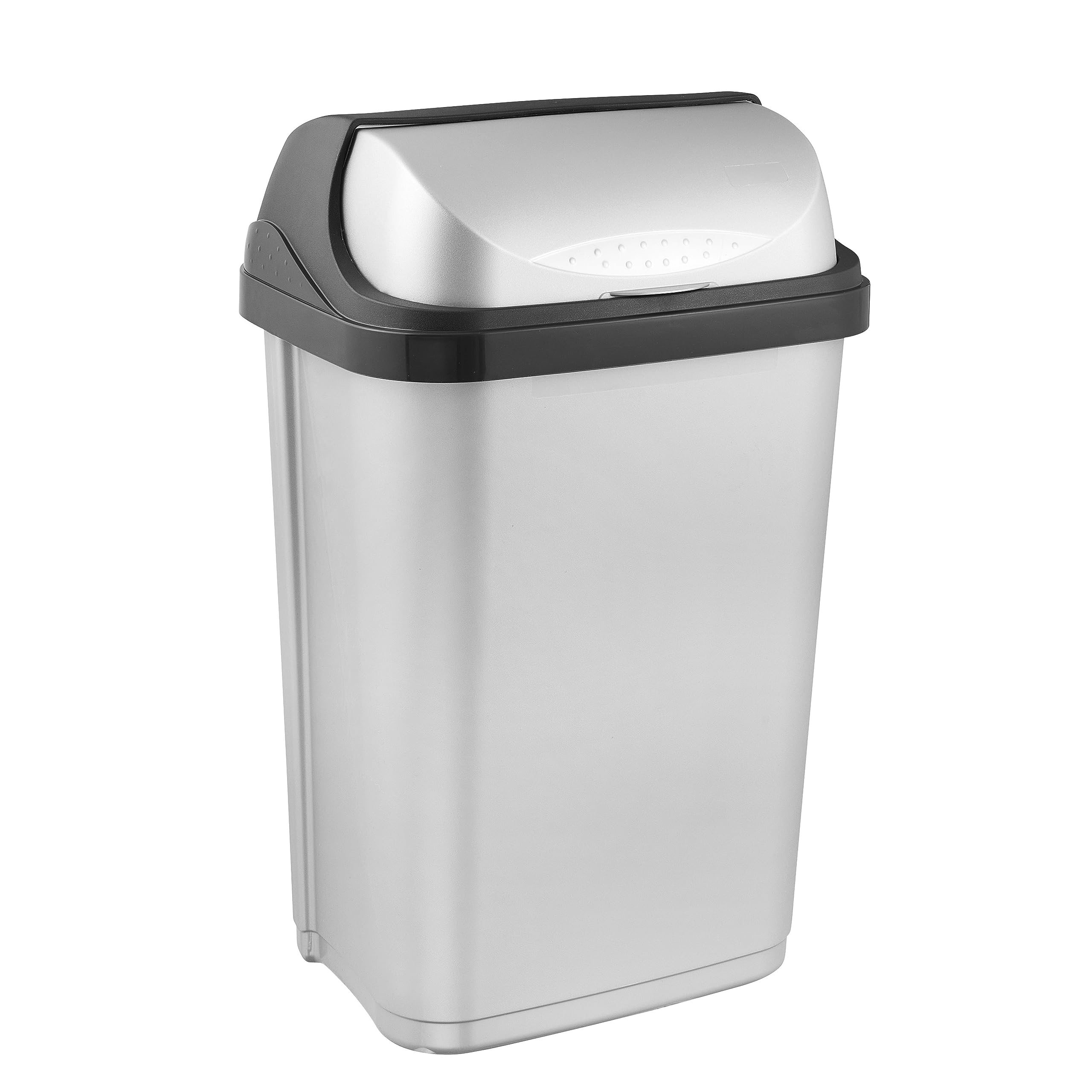 keeeper Waste Bin with Roll-Top Lid, 25 Litre, Rasmus, Silver — image 1