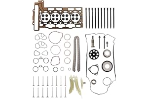 JAVOUKA Engine Timing Chain Kit W/Sprocket & Head Gasket Set with Bolts & Intake Air-Out Valve, for Mini Cooper R55 R56 2007-2012#OE 20606049609 9815416 ES72451 1134754718 11347587470 11314609483