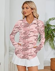 LOMON Womens Workout Tops Long Sleeve 1/4 Zip Uv