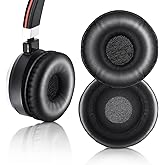 Ear Pads for Jabra Evolve 20 20se 30 30II 40 65 65+Replacement Ear Cushion Foam Cover Compatible with Jabra Evolve 20 30 40 65 Headphone (Black earpads)