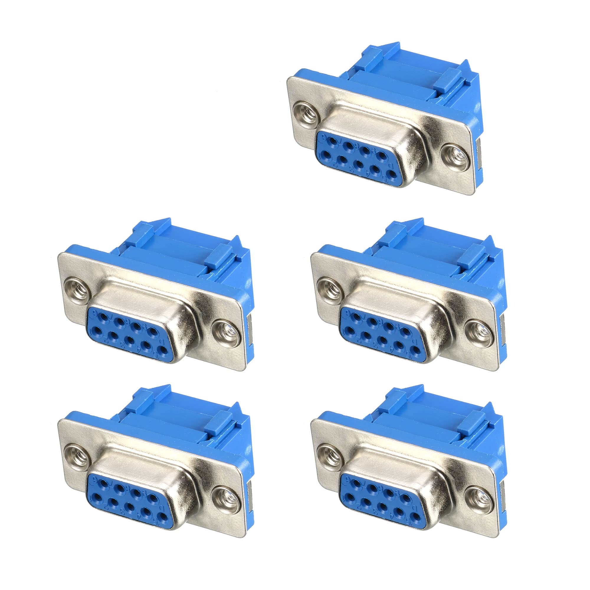 sourcing map 5pcs D-SUB DB9 9Pin Female IDC Crimp Adapter Connector for Ribbon Wire