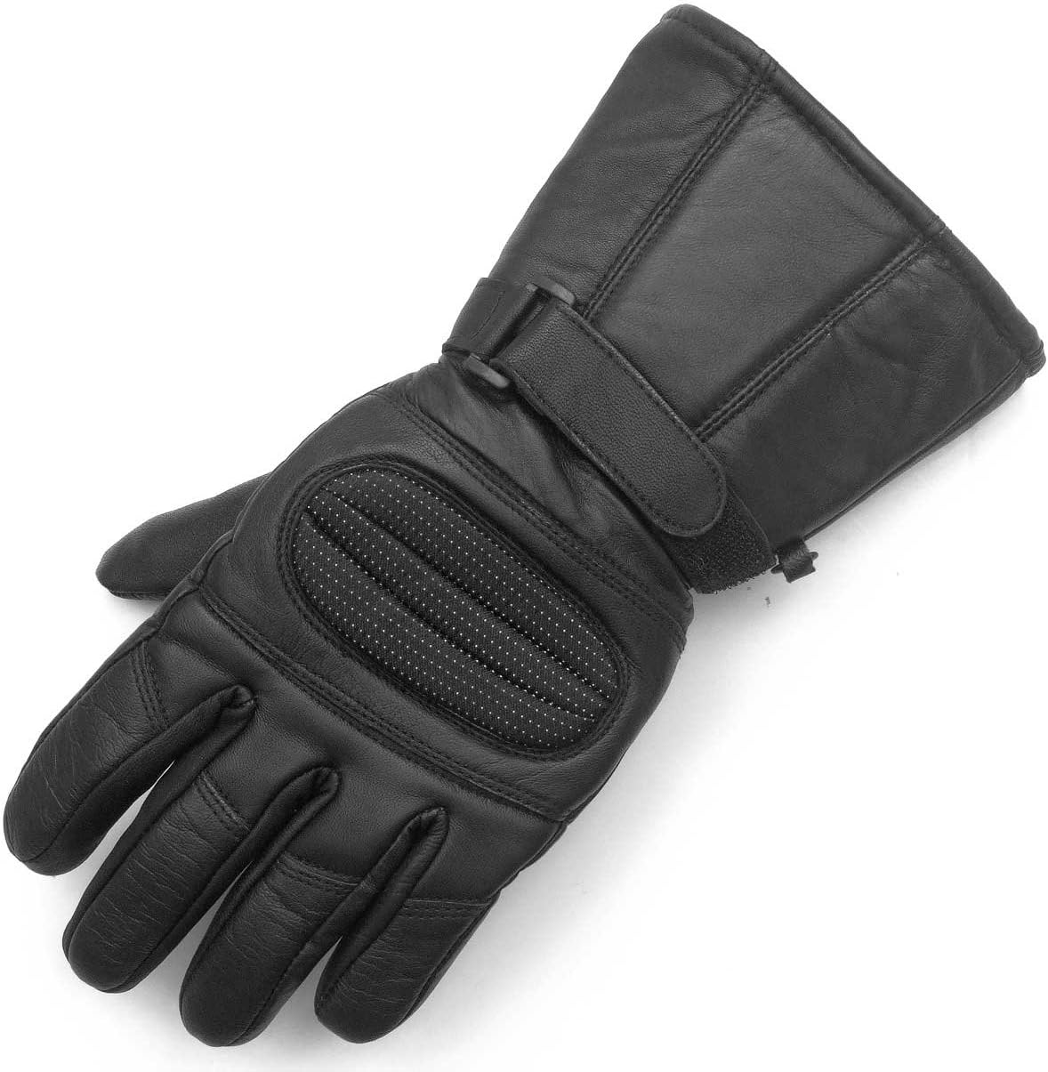 Men's Motorcycle Gauntlet Leather Windproof Heavy Duty Winter Biker Gloves XL