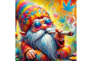 Meothan Paint by Numbers for Adults Gnome Paint by Numbers Kits for Beginner, DIY Acrylic Paint by Number on Canvas Easy Gnomes Paint by Numbers for Adults Home Wall Decor 16X16 Inch Without Frame