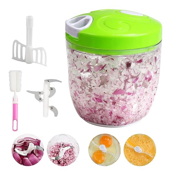 Ballery Gemüseschneider, Zwiebelschneider Obst und Gemüse Zwiebel Zerkleinerer Küche Multizerkleinerer Küchenmaschine mit 5 K