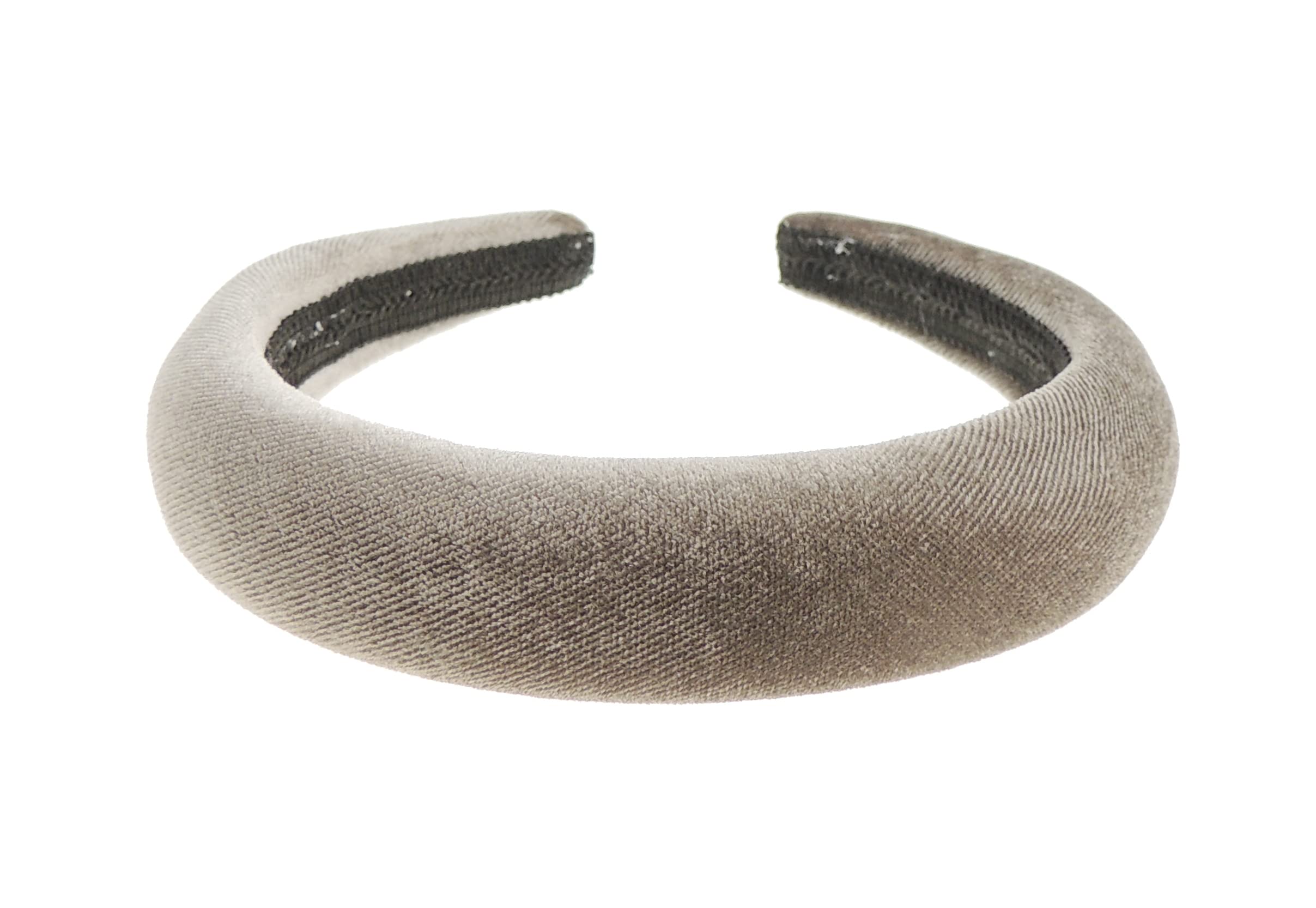 Womens Luxury Bump Padded Puffy Velvet Headband Winter Evening Wedding Party Birthday Bridal Christmas Birthday Bridesmaid Alice Band Hair Accessories Hairband, Gift Idea (Grey, Bump)