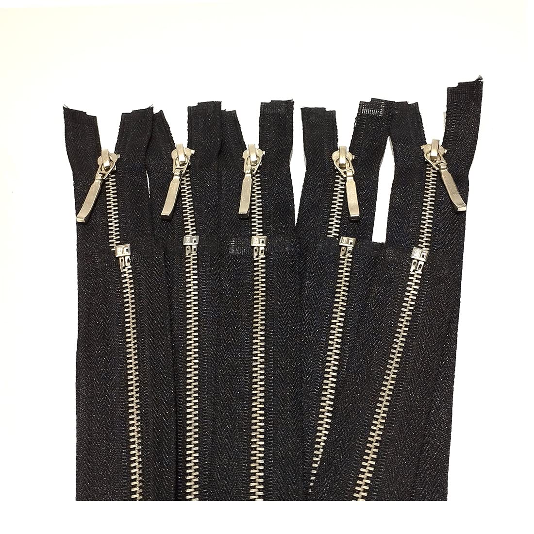 5 Pieces/Open Metal Zippers, Available in Maya 3# and 5#, Sewing Zipper, Black, Blue, Gold, Silver, Various Colours and Measurements, Zip for Sewing, (3# 45cm 5u, 888)