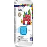 MAGNA-TILES microMAGS 26-Piece Travel Magnetic Construction Set &ndash; Bold Colors, The Original Magnetic Building Brand