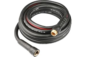 EADUTY Hybrid Garden Hose 5/8 IN. x 25 FT, Heavy Duty, Lightweight, Flexible with Swivel Grip Handle and Solid Brass Fittings, Gray+Red