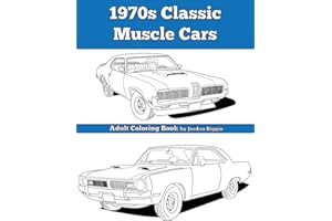 1970s Classic Muscle Cars: Adult Coloring Book