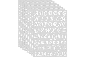 Spakon 8 Sheets Christmas Vinyl Letter Stickers Self Adhesive Alphabet Stickers Mailbox Letters Numbers Decals for Xmas DIY Crafts Sign Notebook Classroom Decor(1 Inch,White)