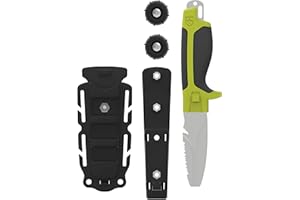 GEAR AID Tanu Dive and Rescue Knife with Sheath, 3” Blunt Tip Blade