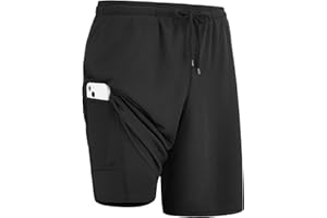 DANI CHINS Men's 2 in 1 Athletic Running Shorts Active Quick Dry Workout Sports Lightweight Shorts with Pockets