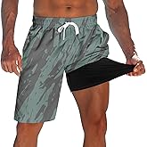 westwolf Men's Swim Trunks with Compression Liner 9" Quick Dry Board Shorts