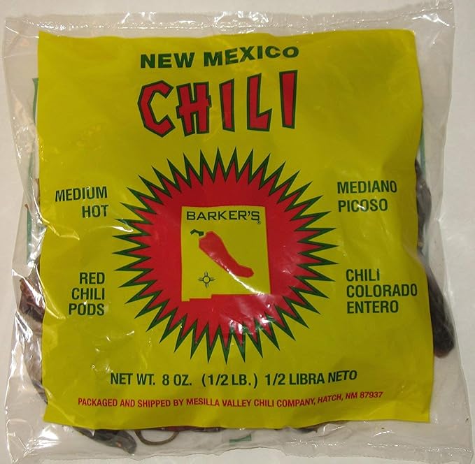 Barker's Medium Spicy Dried Red Chili Pods From Hatch, New