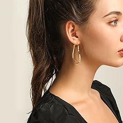 GLOQUAT 14K Gold Heart Hoop Earrings for Women
