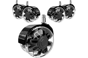 Hirate Office Chair Caster Wheels Heavy Duty(Set of 5), 3” Dual Ball Roller Furniture Chair Casters Replacement Mute Rolling 