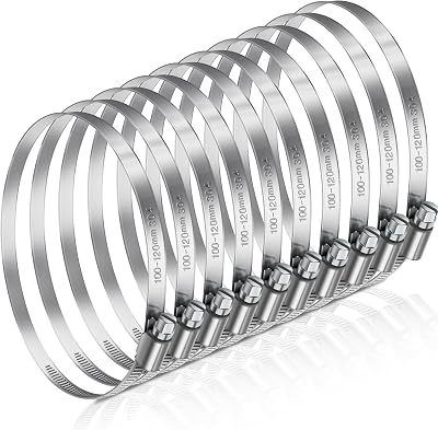JatilEr 100-120mm Hose Clips 8 Pcs 304 Stainless Steel Pipe Clamps