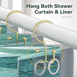 Goowin Shower Curtain Hooks, 12 Pcs Shower Curtain
