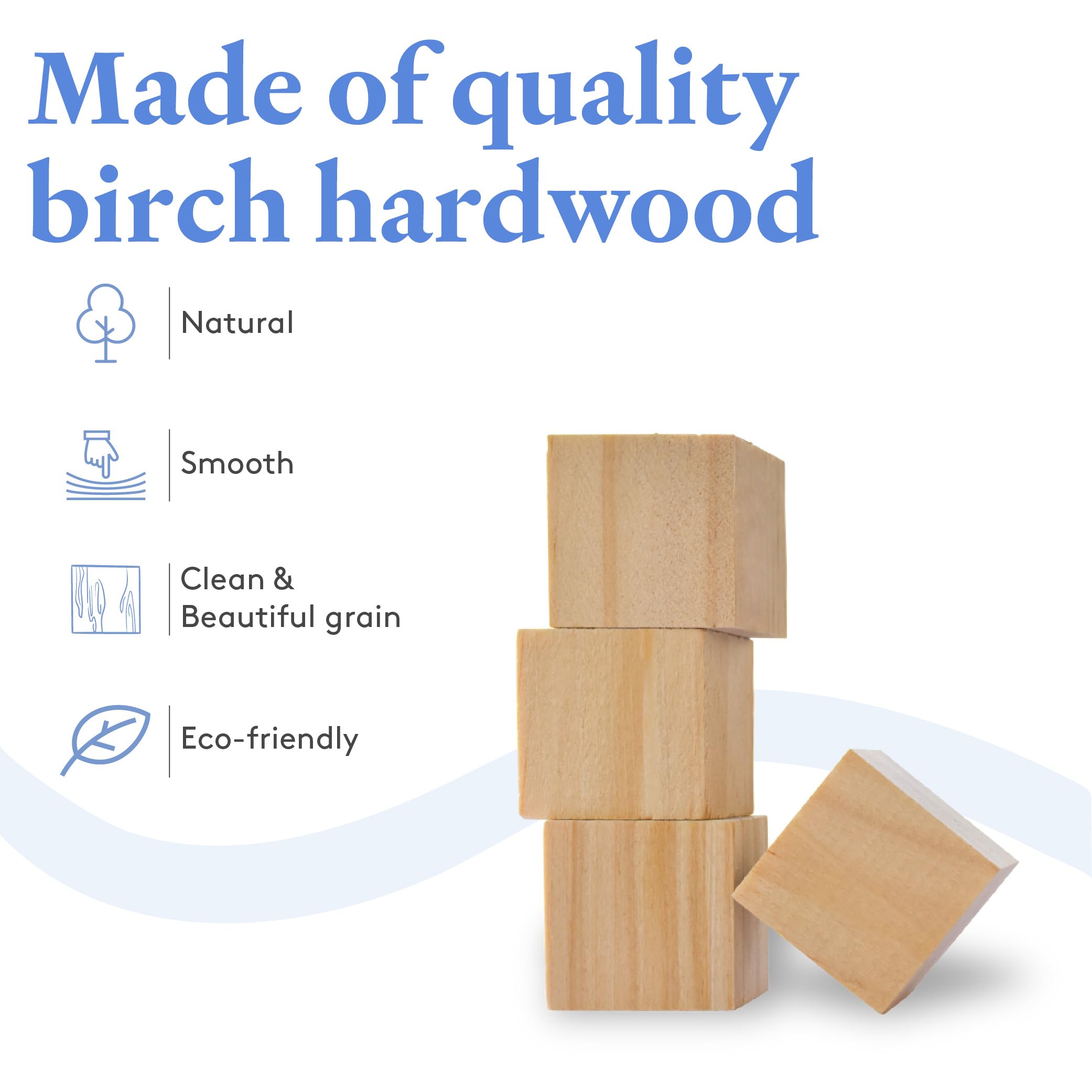 Woodpeckers DIY Wooden Cubes 1/2-inch, Pack of 100 Small Blank Blocks, Unfinished Wood for Crafts, STEM, Dice, and Building Blocks for Stacking