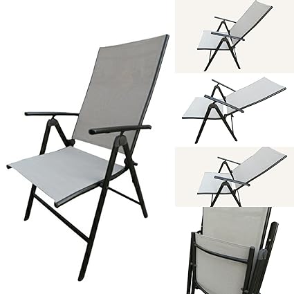 Amaze Folding Camping Easy Reclining Light Weight Portable Pool Side Garden Lounger Relax Metal Chair