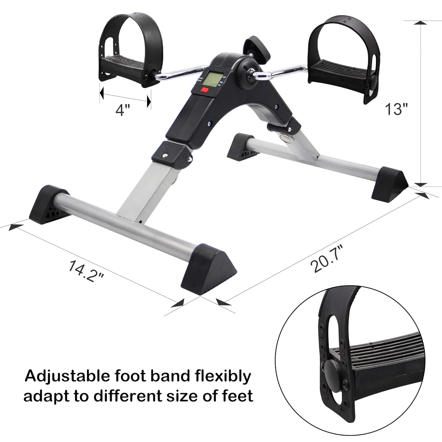 Hausse Folding Exercise Peddler Portable Pedal Exerciser with Electronic Display, Black: Industrial & Scientific