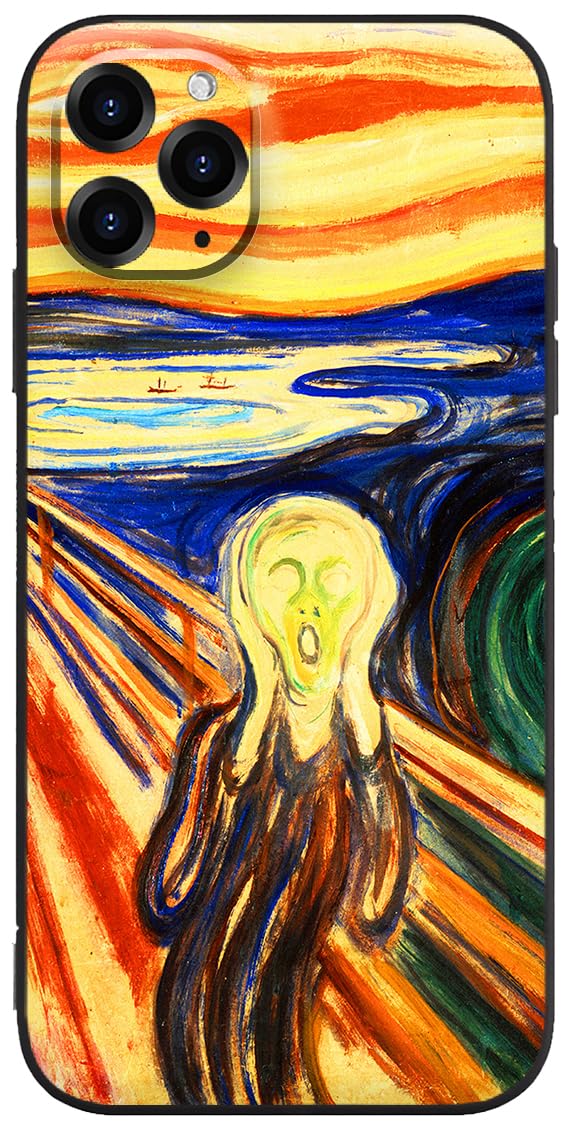 Berkin Arts Compatible with iPhone 11 Pro Max Case Silicone Cover with Screen Protector Shock Art Abstract Painting (The Scream by Edvard Munch) — image 1