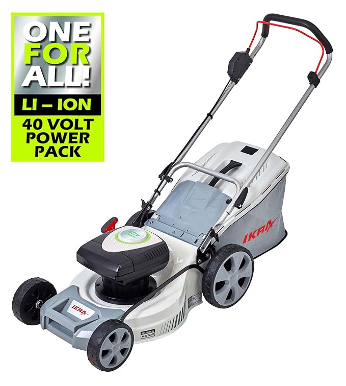 IKRA Akku Rasenmäher Mulchmäher IAM 40-4325 TwinPower 2x40V Fangbox 50l Schnittbreite 43cm