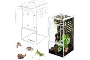 SMARTANG Jumping Spider Enclosure,Arboreal Tarantula Enclosure,Spider Habitat,Praying Mantis Habitat,Frog Enclosure,Insect Terrarium Bug Enclosure,Acrylic Terrarium