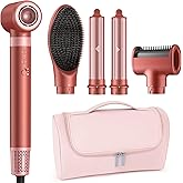 5 in 1 High-Speed Hot Air Styler - Professional Frizz-Free Hair Dryer Brush, Fast Drying Hair Dryer, No Heat Damage Air Styler Wrap - Curl, Volumize, Straighten with Travel Bag Gift for Women