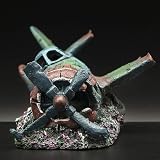 XUBX Aquarium Decoration Rock Resin Combat Aircraft Ornament 24 cm view 5