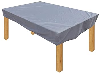 KaufPirat Premium Abdeckplane 220x100x15 cm Gartenmöbel Gartentisch Hülle Abdeckung Haube Schutzhülle Abdeckhaube Anthrazit