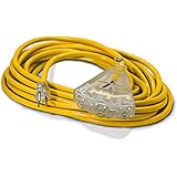 25-ft 14/3 Heavy Duty 3-Outlet Lighted SJTW Indoor/Outdoor Extension Cord by Watt's Wire - Yellow 25' 14-Gauge Grounded 15-Am