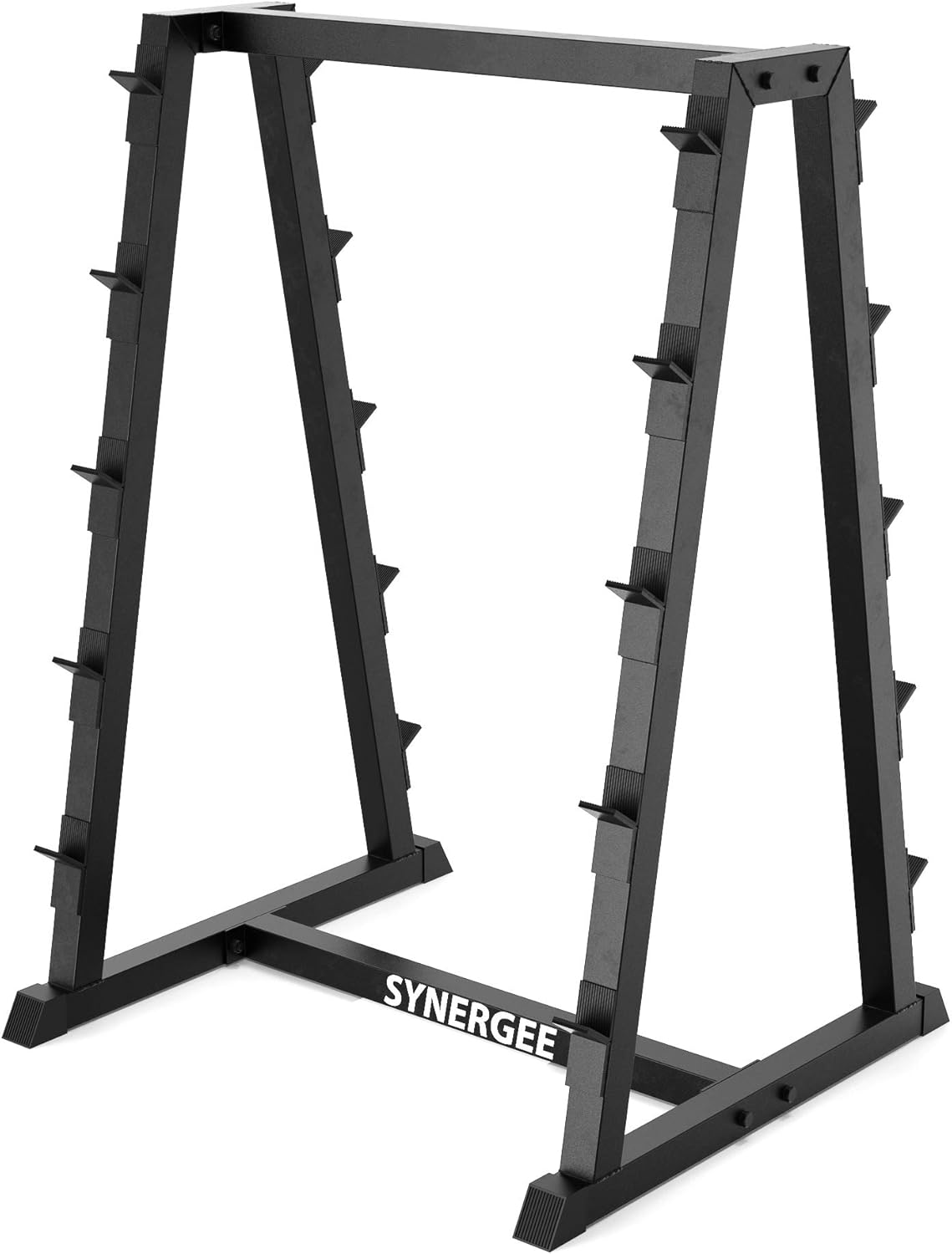 Synergee Fixed Barbell Storage Rack for Straight & Curl Bars. Organizes