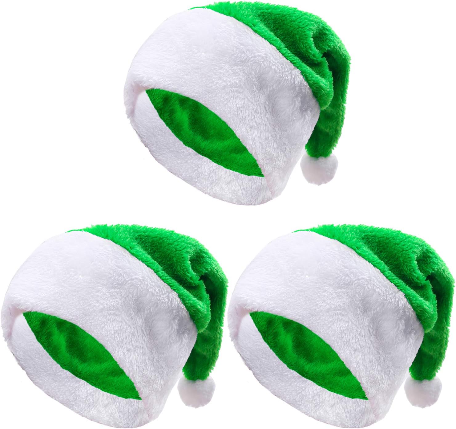 green and white santa hat