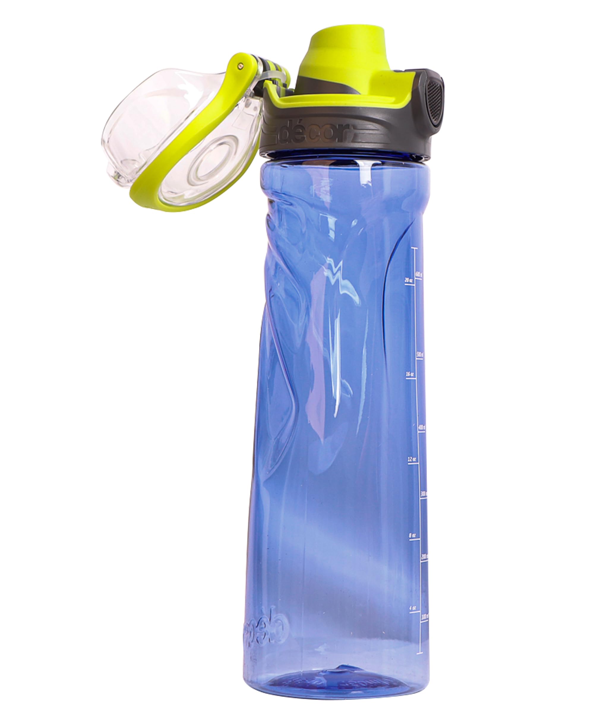 Décor Athletic 750ml BPA-Free Tritan Sports Bottle with One-Touch Flip Cap - Leakproof, Eco-Friendly, Dishwasher Safe - Perfect On-the-Go and Gym Water Bottle - Blue.